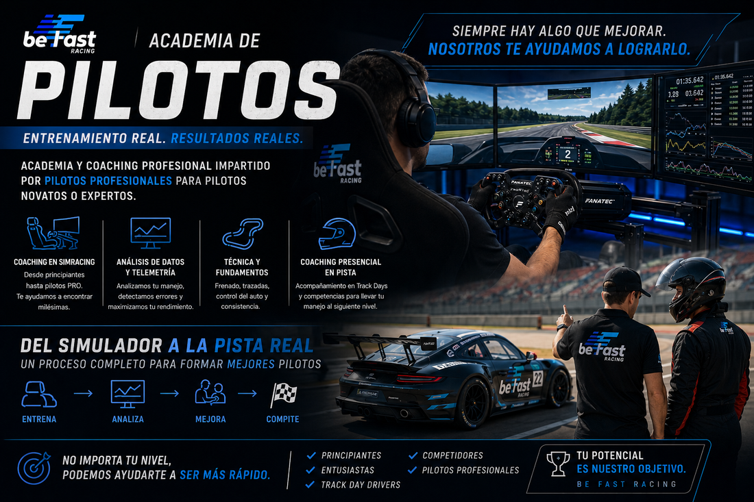 Academia de Pilotos Be Fast Racing: Coaching Profesional para Llevar tu Manejo al Siguiente Nivel