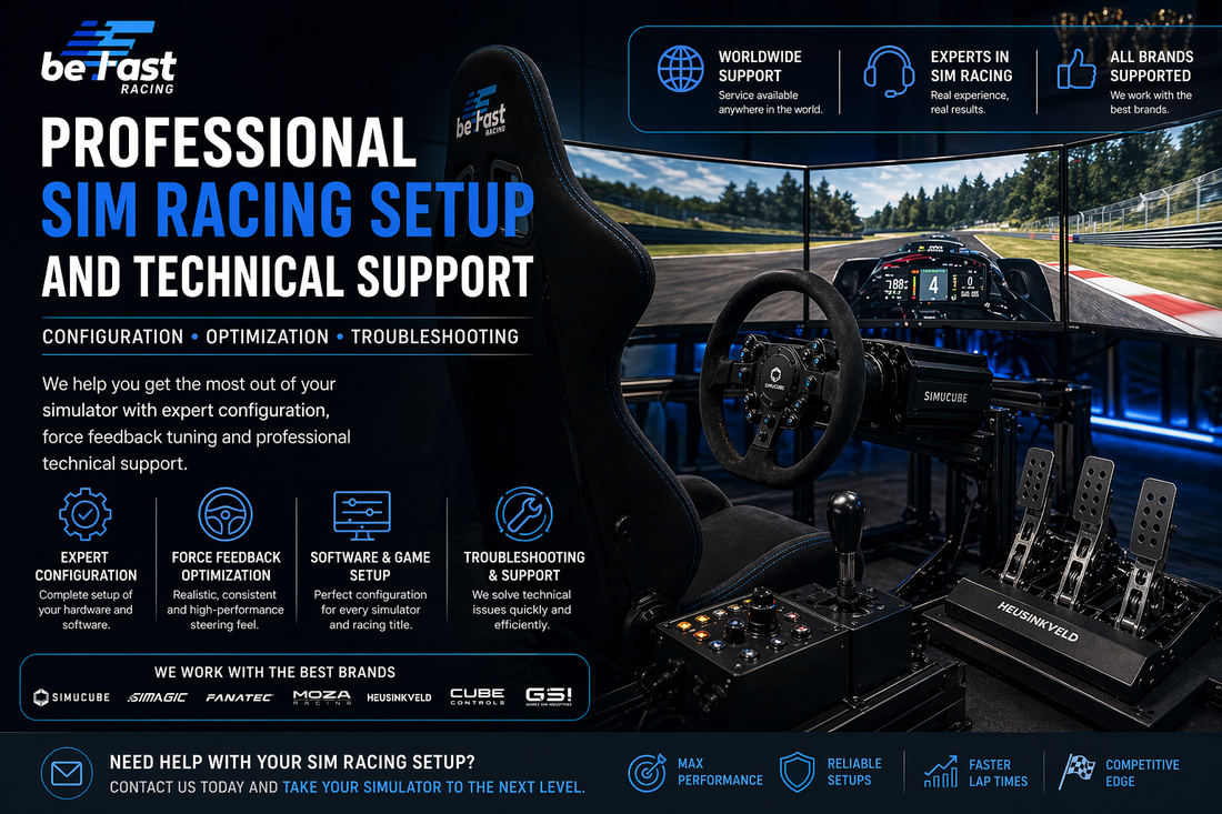Professional Sim Racing Setup Service | Direct Drive Configuration, Force Feedback Tuning & Technical Support Worldwide
