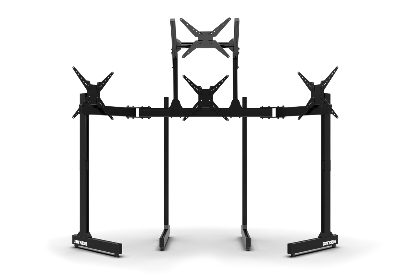 Freestanding Quad (4) Monitor Stand with Extra Leg Supports - Supports up to 55" Displays