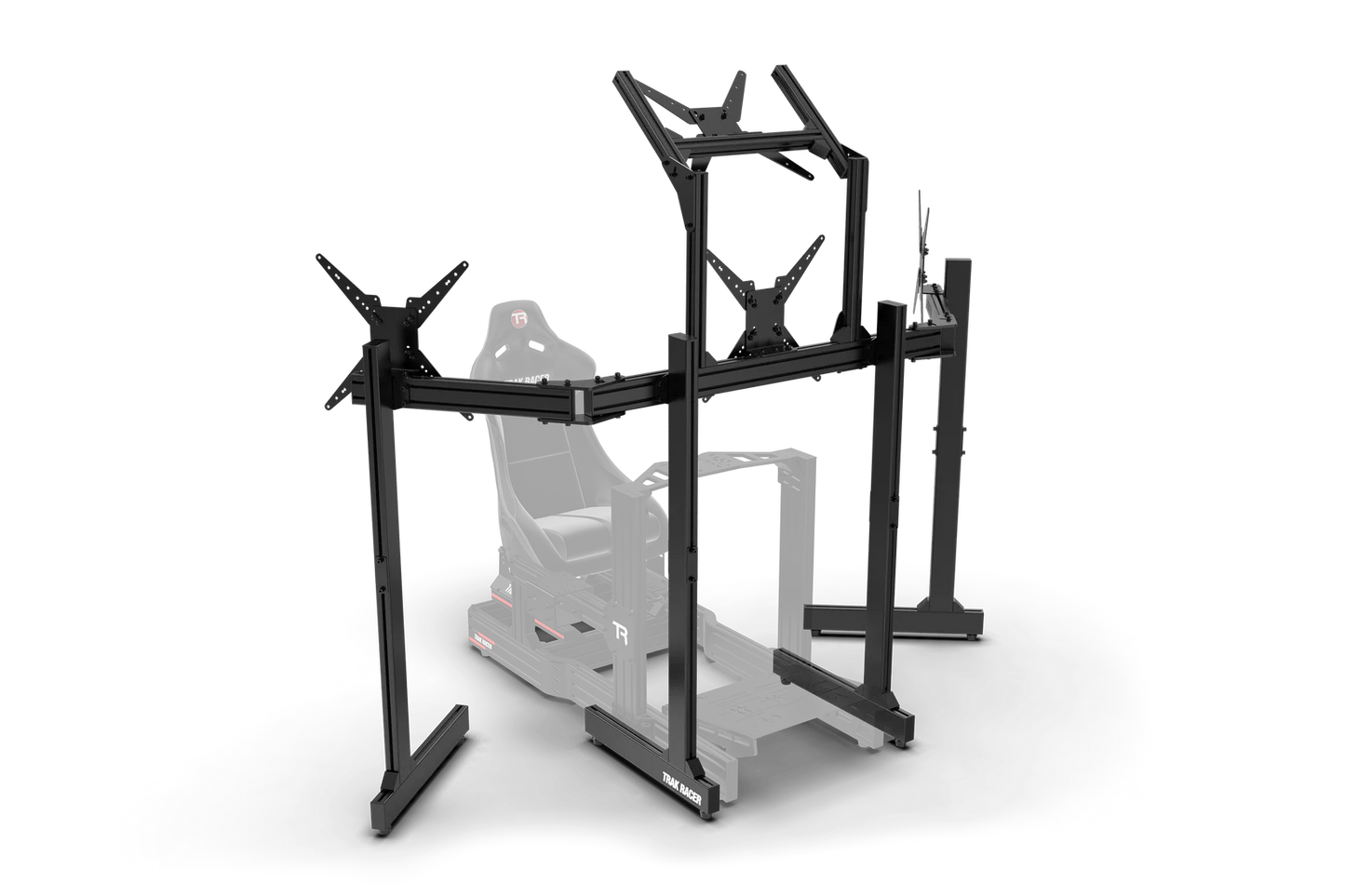 Freestanding Quad (4) Monitor Stand with Extra Leg Supports - Supports up to 55" Displays