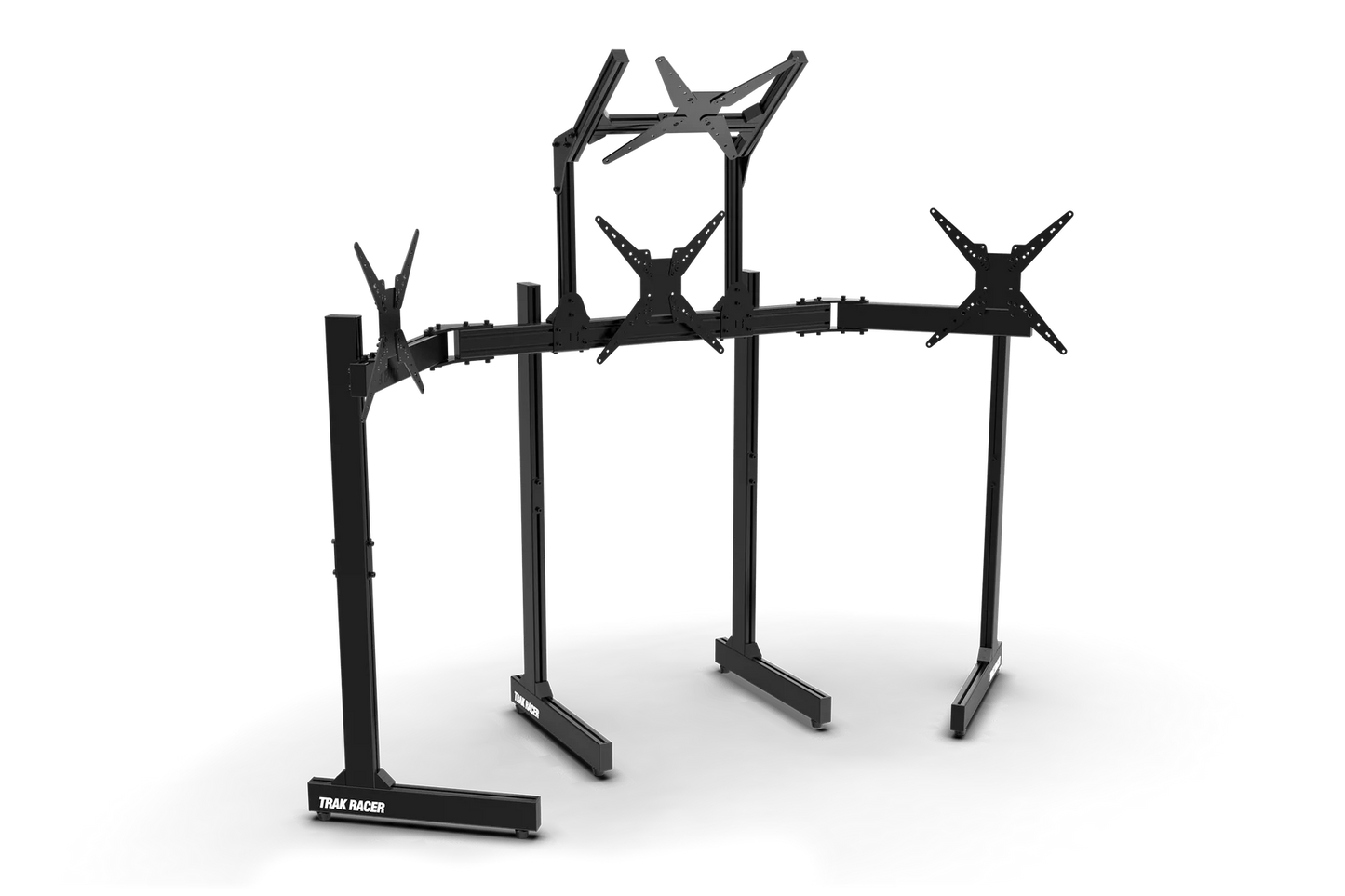 Freestanding Quad (4) Monitor Stand with Extra Leg Supports - Supports up to 55" Displays