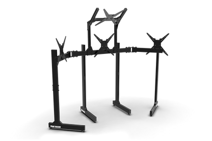 Freestanding Quad (4) Monitor Stand with Extra Leg Supports - Supports up to 55" Displays