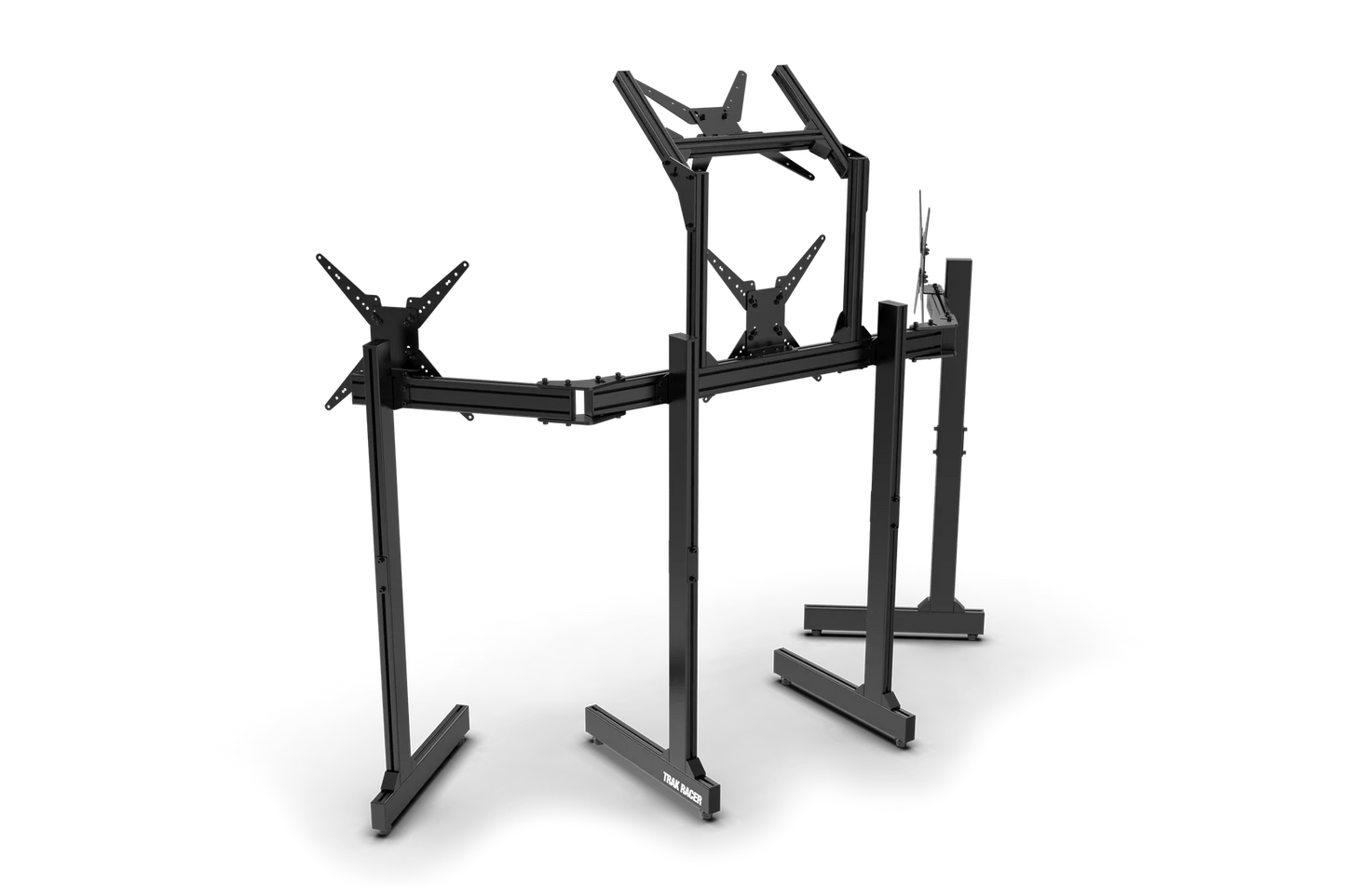 Freestanding Quad (4) Monitor Stand with Extra Leg Supports - Supports up to 55" Displays