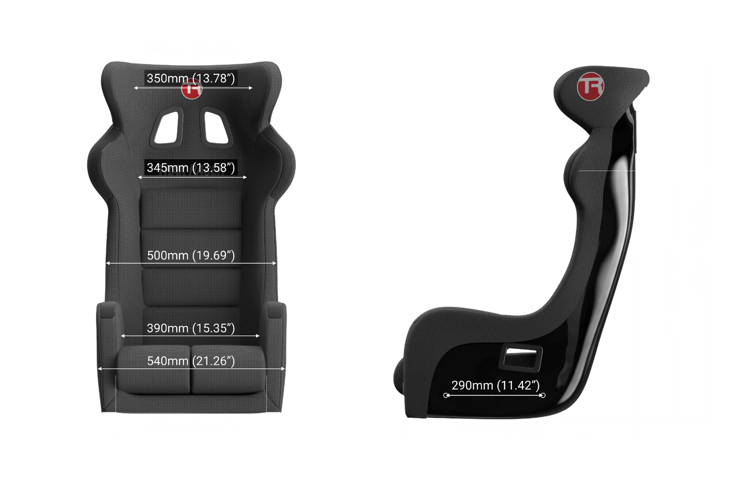 GT Pro Racing Seat - Fiberglass Black
